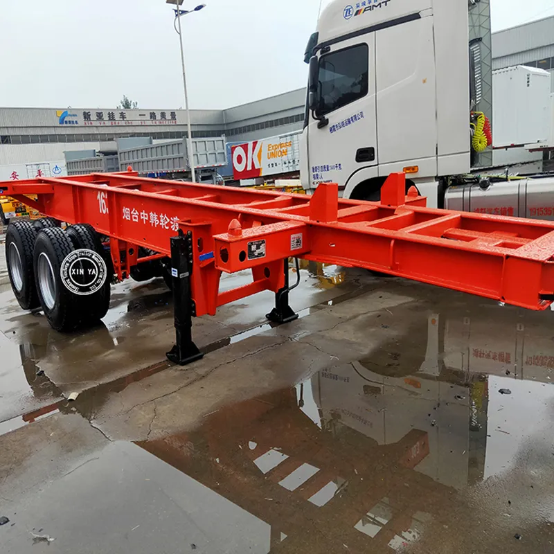 3 Axle 30 Ton 40 Ton 20FT 40FT Skeleton Container Semi Trailer Chassis with Container Lock