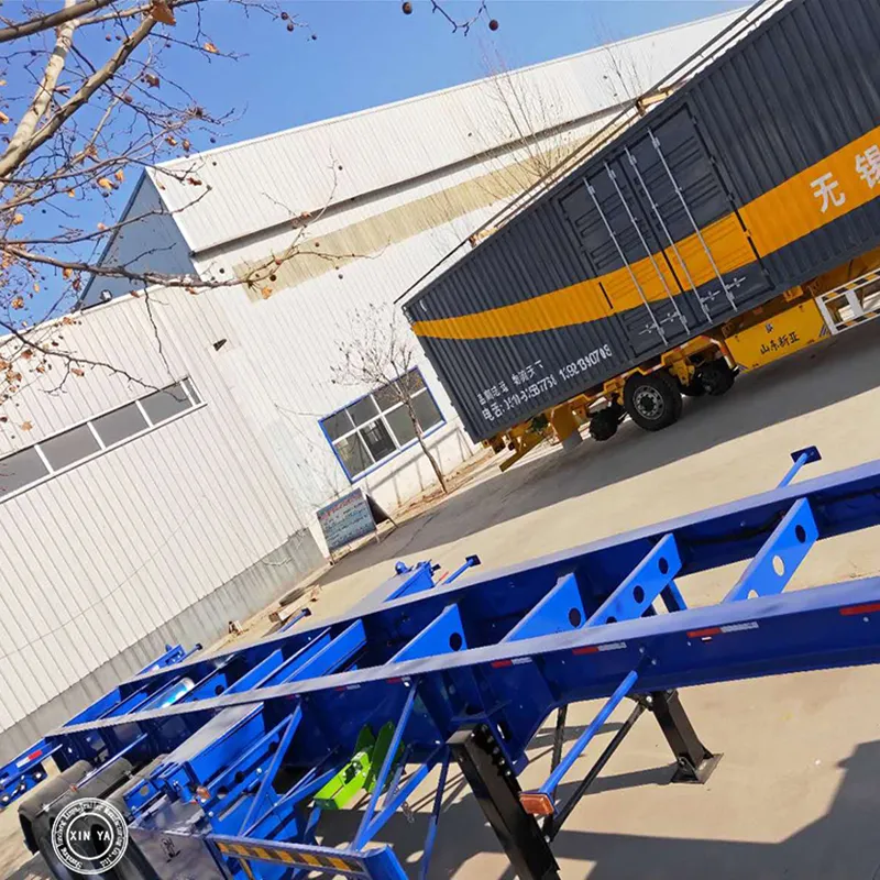 Shandong High Quality 20FT 40FT 3 Axle Skeleton Container Semi Truck Trailer